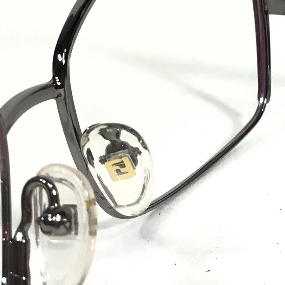 Fendi Eyeglasses Frames F959 730 Shiny NIckel Dark Silver Cat Eye 54-16-135